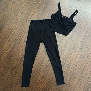 Beyond yoga set space dye black charcoal